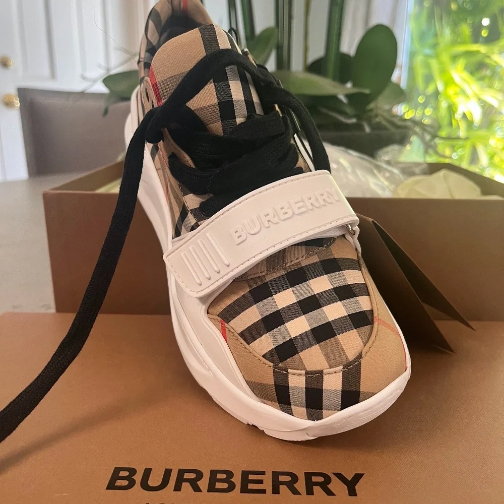 Burberry | Shoes | Burberry Regis Check Trainer Sneakers  display picture 3
